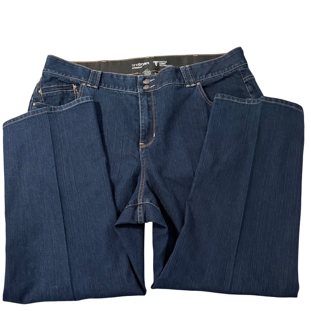 Lane Bryant Straight Leg Jeans Dark Wash Tighter Tummy Technology 26‎ Petite